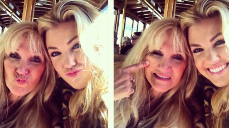 Two selfies of Lori Frantzve and Erika Kirk next to each other