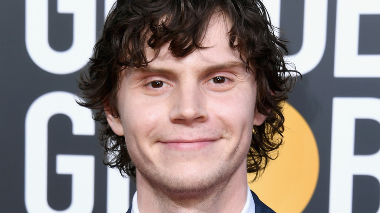 Evan Peters with black hair
