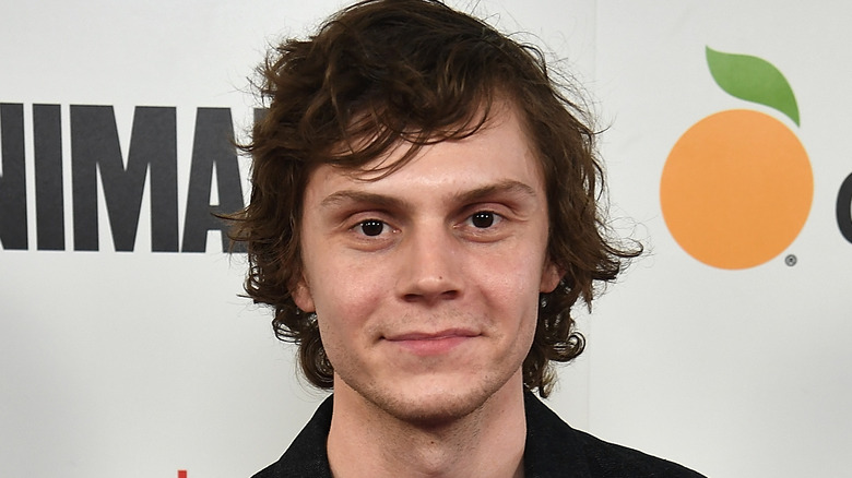 Evan Peters with dark hair