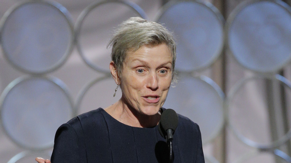 Frances McDormand accepting an award