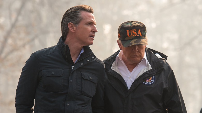Gavin Newsom with Donald Trump