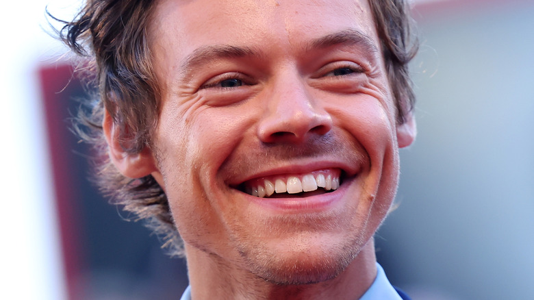 Harry Styles smiling on red carpet