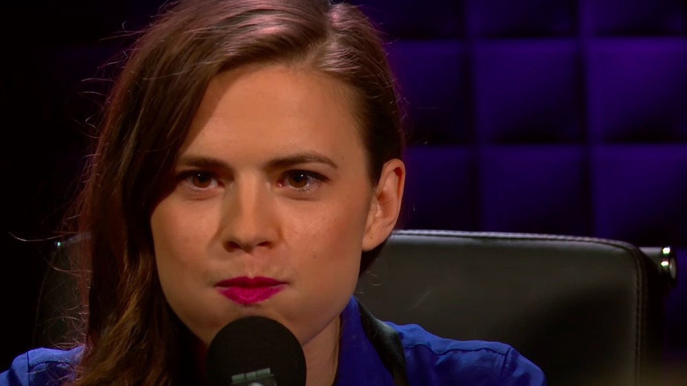 Hayley Atwell doing party trick