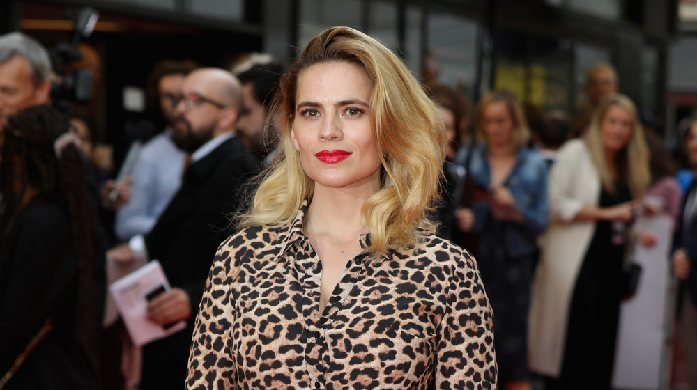 Hayley Atwell posing with smirk