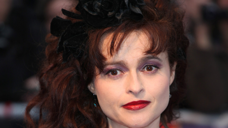 Helena Bonham Carter wearing red lipstick