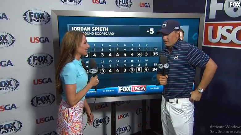 Holly Sonders interviews Jordan Spieth