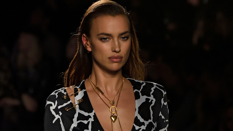 Irina Shayk walking on the runway