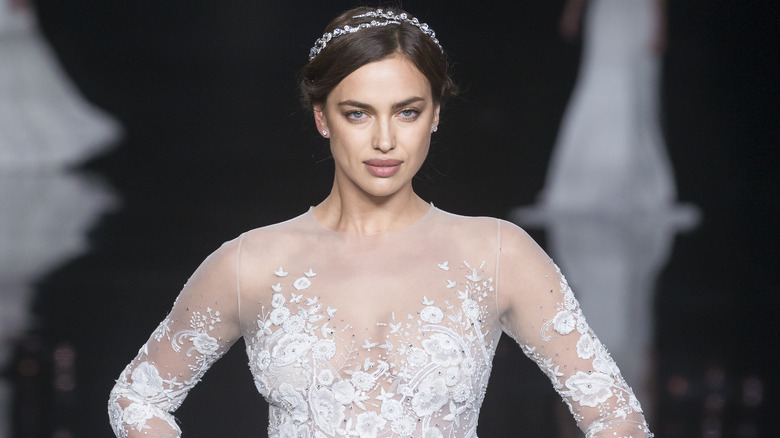 Irina Shayk posing on the runway
