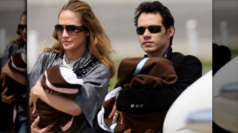 Jennifer Lopez and Marc Anthony with their twins