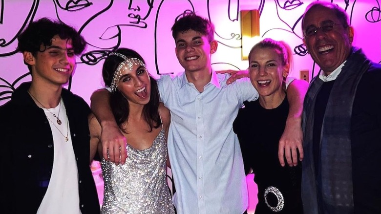 Sascha Seinfeld with her brothers and parents at her 21st birthday party