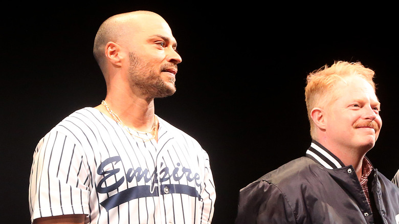 Jesse Tyler Ferguson and Jesse Williams on stage