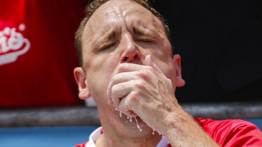 Joey Chestnut eating