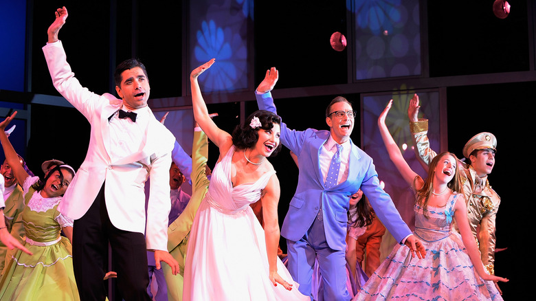 Johns Stamos and cast of Bye Bye Birdie onstage