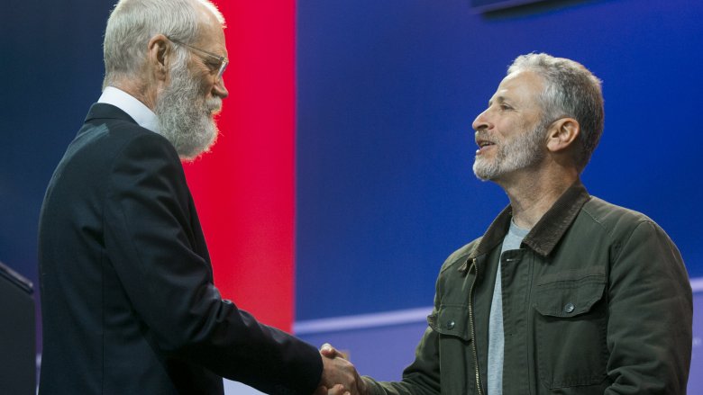 Jon Stewart and David Letterman