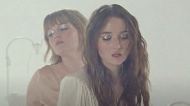 Kaitlyn and Mady Dever performing in their video for Raleigh