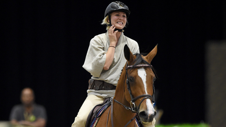 Kaley Cuoco riding a horse