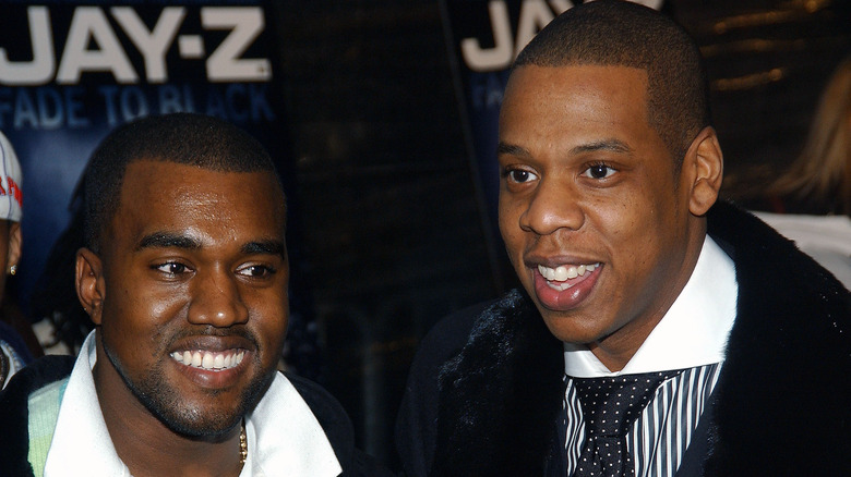 Kanye West and Jay-Z smiling