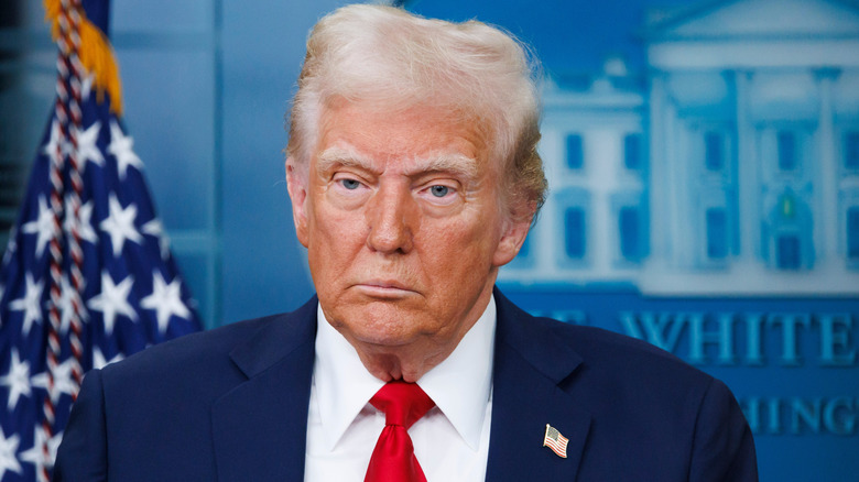 Donald Trump at White House press briefing