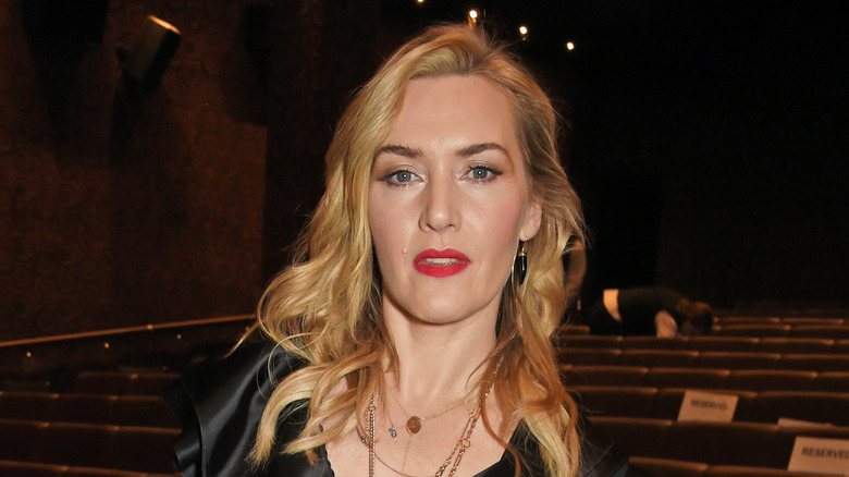 Kate Winslet in an empty theater