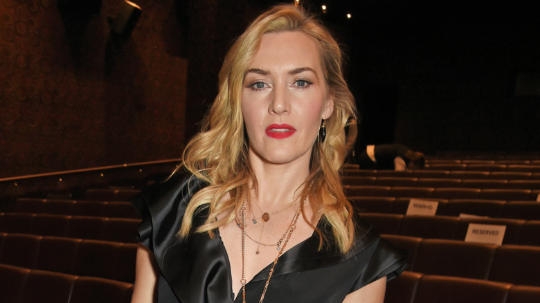Kate Winslet in an empty theater