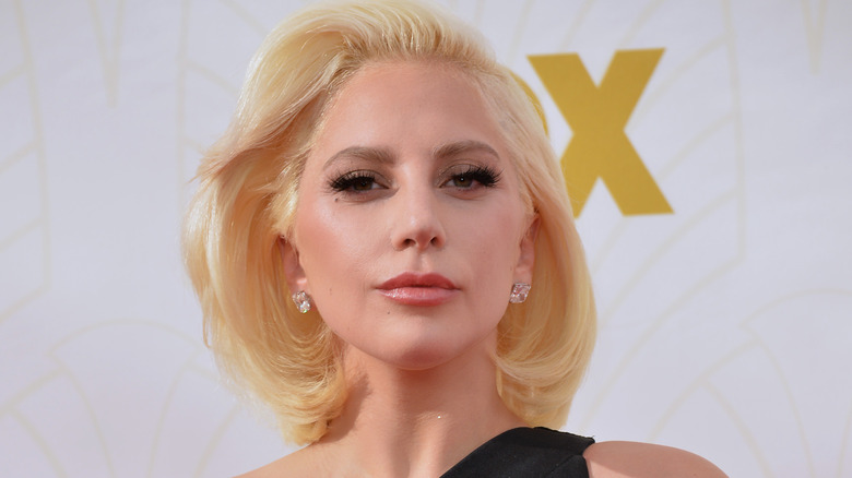 Lady Gaga in a black dress