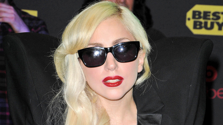Lady Gaga in dark sunglasses