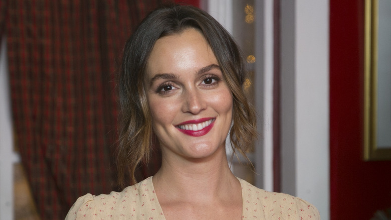 Leighton Meester smiling red lips