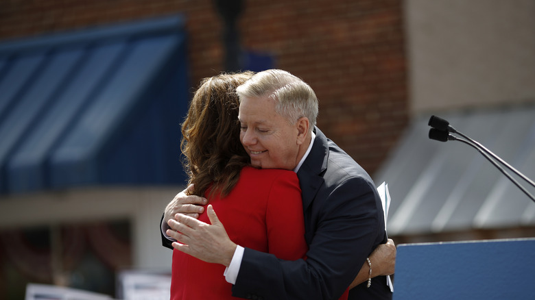 Lindsey Graham hugging his sister Darline