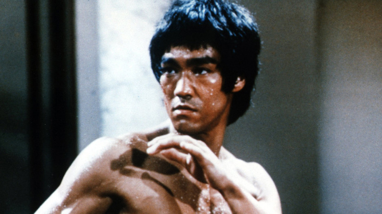 Bruce Lee doing martial arts pose