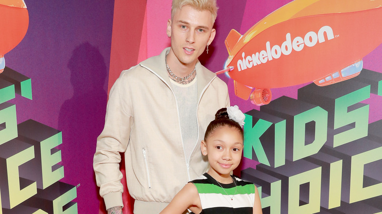 Machine Gun Kelly and his daughter at the 2019 Nickelodeon Kids Choice Awards