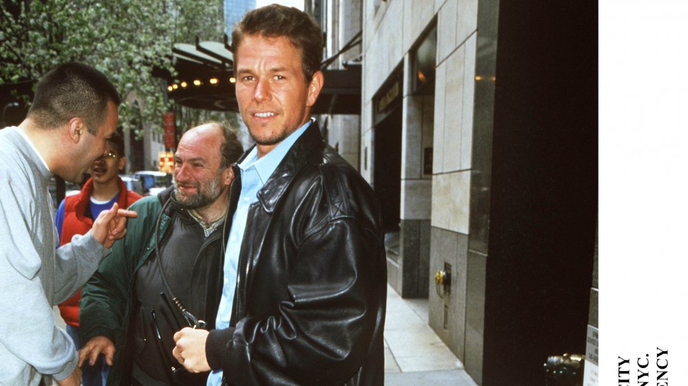 Mark Wahlberg in a big leather jacket