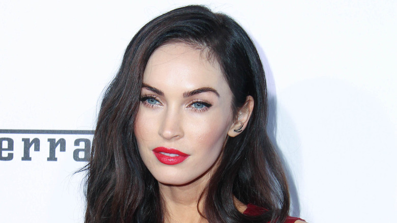 Megan Fox in a red dress