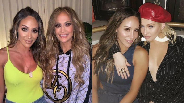 Melissa Gorga with Jennifer Lopez and Christina Aguilera, split image