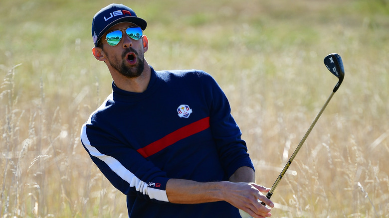 Michael Phelps golfing