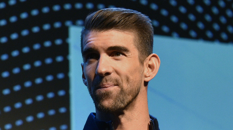 Michael Phelps on stage