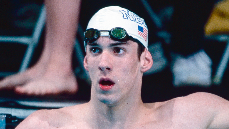 A young Michael Phelps in a pool