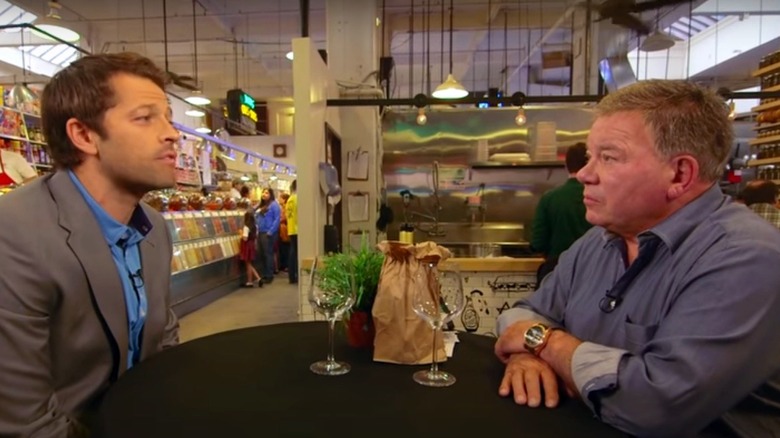 Misha Collins and William Shatner talking