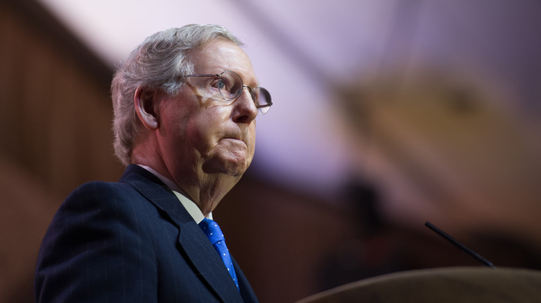 Mitch McConnell at podium