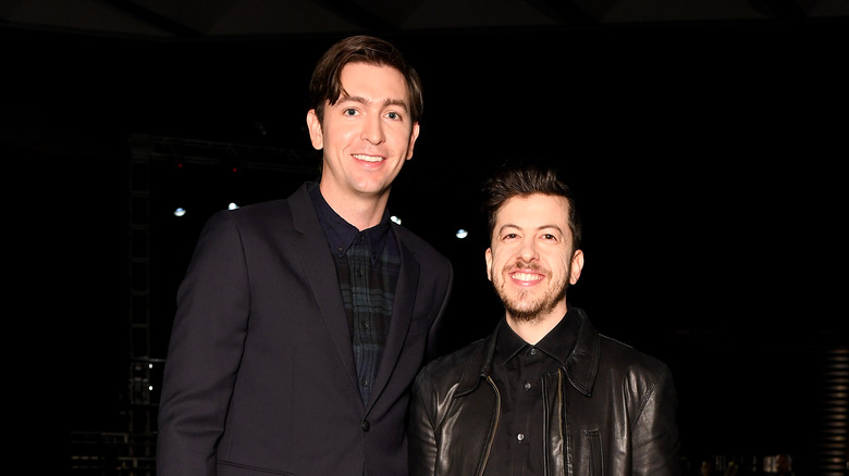 Nicholas Braun and Christopher Mintz-Plasse smiling