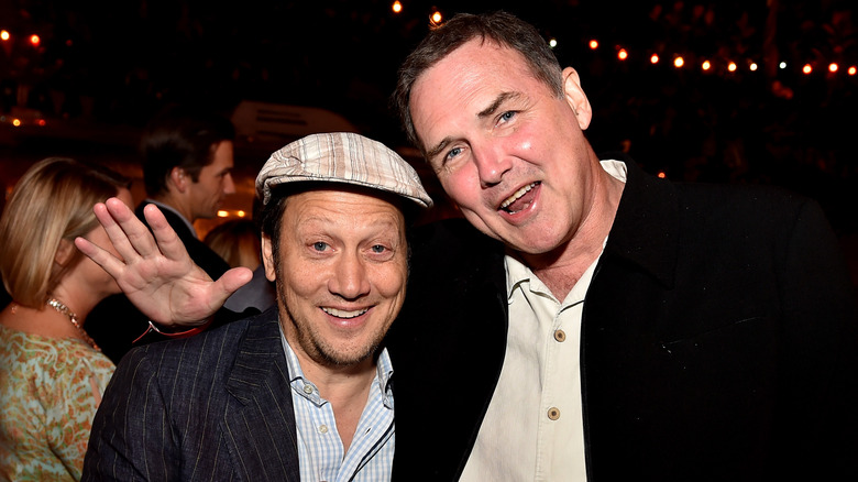 Rob Schneider and Norm Macdonald smiling