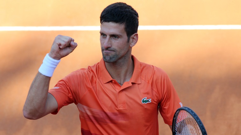 Novak Djokovic fist pumping