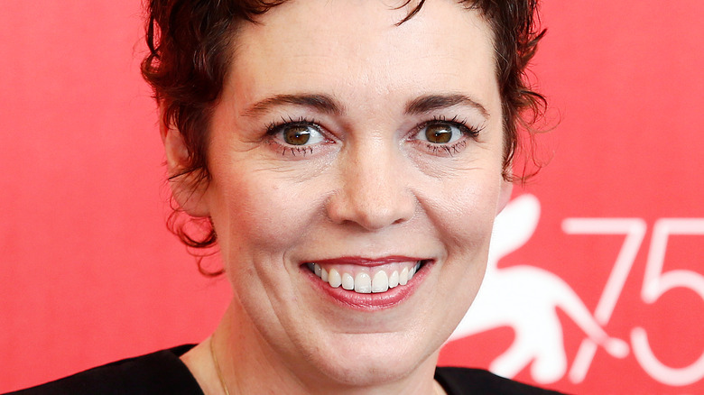 Olivia Colman smiling big