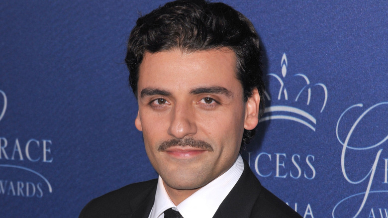 Oscar Isaac with a mustache