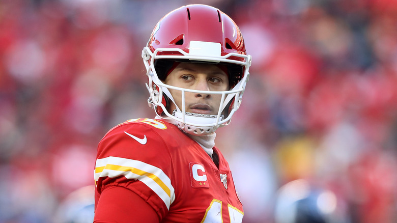 Patrick Mahomes on the field