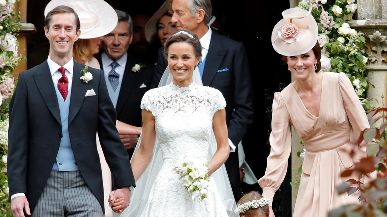 James Matthews and Pippa Middleton leave St Mark's Church along with Catherine