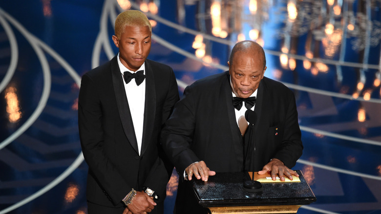 Pharrell, Quincy Jones speak at Oscars