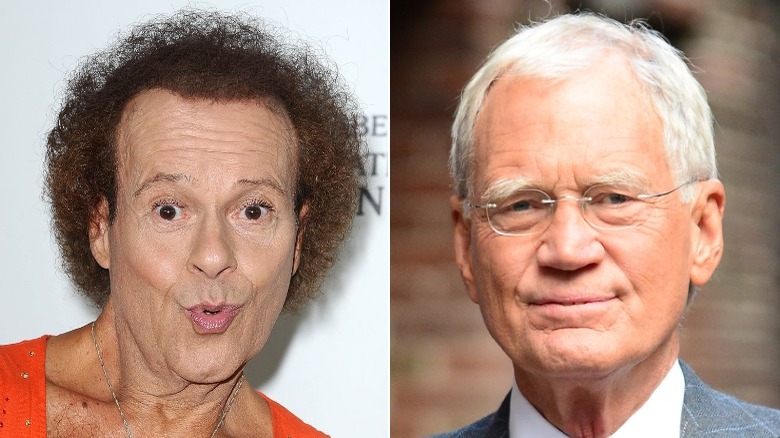 Richard Simmons smiling David Letterman glasses