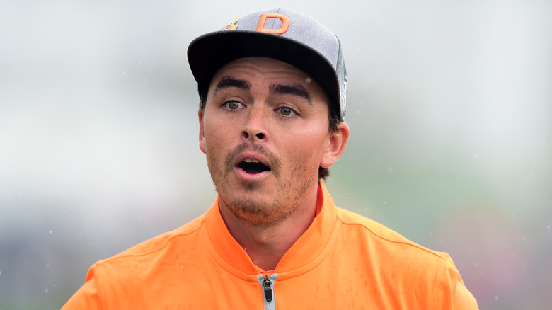 Rickie Fowler with his mouth open