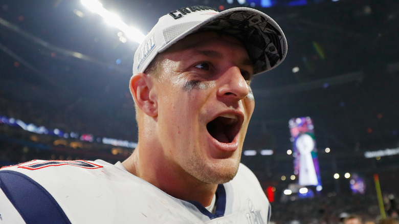 Rob Gronkowski yelling on the field