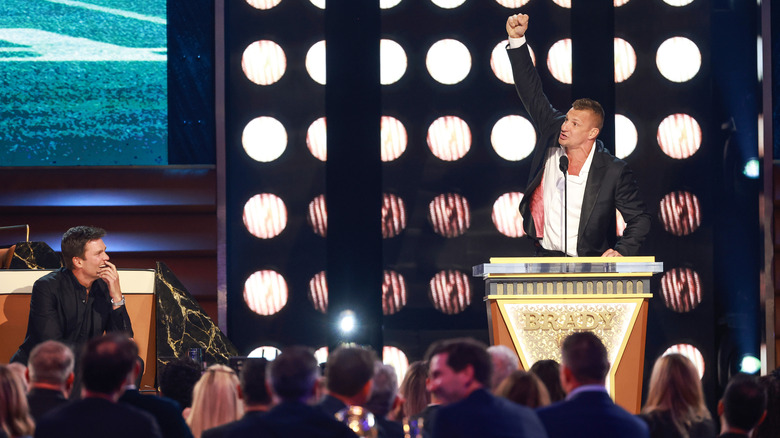 Rob Gronkowski at roast of Tom Brady
